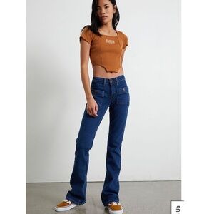 Ragged Flashback Low Rider Flare Jeans